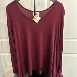 Stylish Sangria Long Sleeve Top for Women